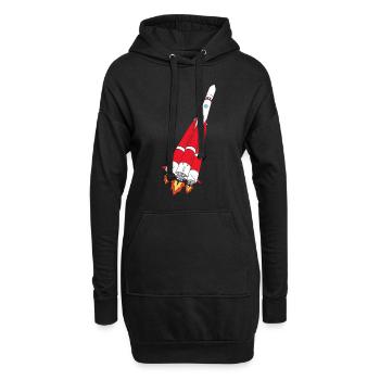Fusée avec poussée - peinte à la main - Sweat-shirt à capuche long Femme - noir - Devant