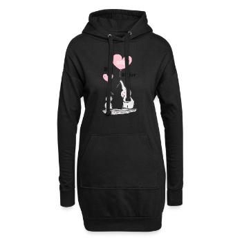 Große Schwester Big Sister 2021 Baby Geburt Family - Hoodie-Kleid - Schwarz - Vorne