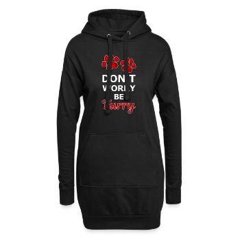 Ne vous inquiétez pas d’être rouge poilu - Sweat-shirt à capuche long Femme - noir - Devant