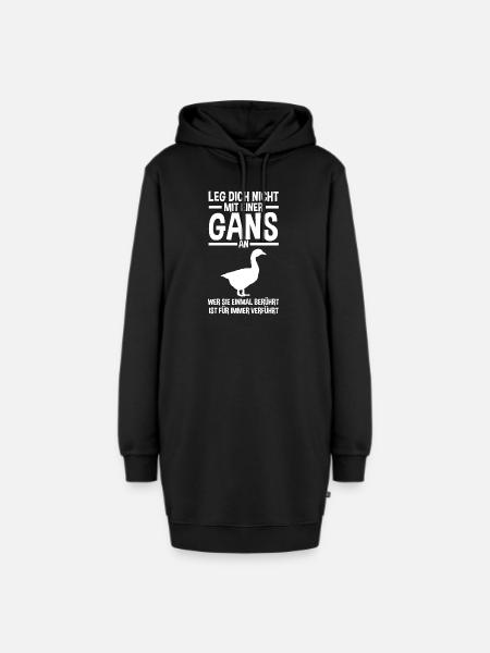 Gans Gänse - Hoodie-Kleid - Schwarz