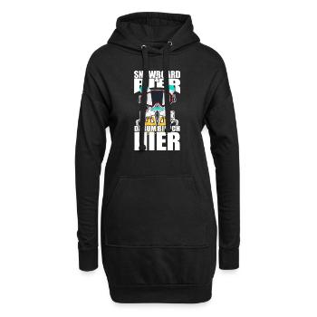 Lustiger Spruch Snowboard Bier darum bin ich hier - Hoodie-Kleid - Schwarz - Vorne