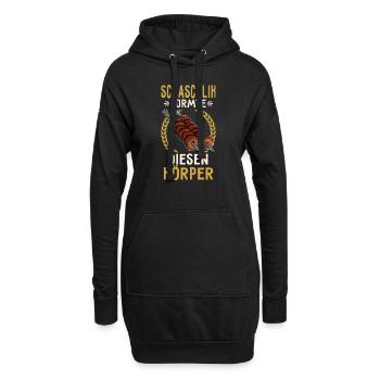 Schaschlik formte diesen Körper Fleisch Grillen - Hoodie-Kleid - Schwarz - Vorne