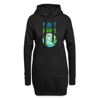 Journée de la Terre 22 avril planète sur profit environnement - Sweat-shirt à capuche long Femme - noir - Devant
