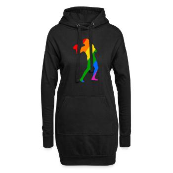 Rainbow Football Player - Hoodie-Kleid - Schwarz - Vorne