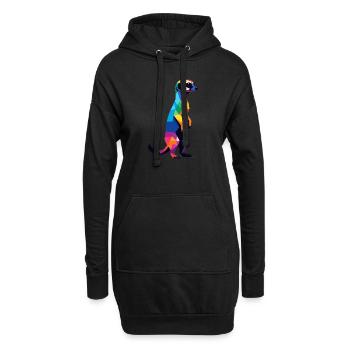 Erdmännchen in großen Pixeln Cool, Savannah Bunt - Hoodie-Kleid - Schwarz - Vorne