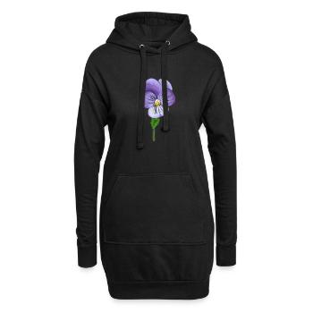 Viola tricolor - Hoodie-Kleid - Schwarz - Vorne