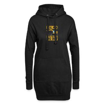 Echte Männer Baggerfahrer Bagger Fahren Baustellen - Hoodie-Kleid - Schwarz - Vorne