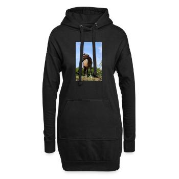 Pferde T-shirt Geschenk Reiter  - Hoodie-Kleid - Schwarz - Vorne