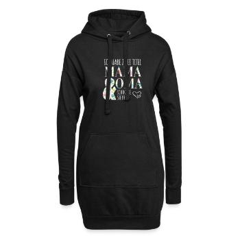 Mama und Oma - Hoodie-Kleid - Schwarz - Vorne