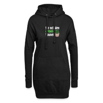 Die mit dem grünen Daumen - Hoodie-Kleid - Schwarz - Vorne
