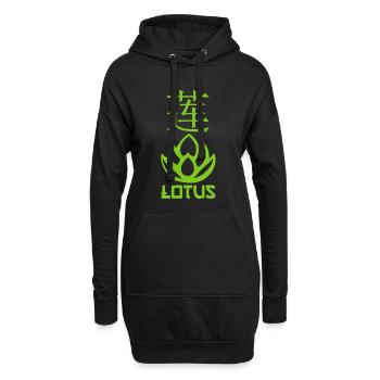 Lotus vert et Asie - Sweat-shirt à capuche long Femme - noir - Devant