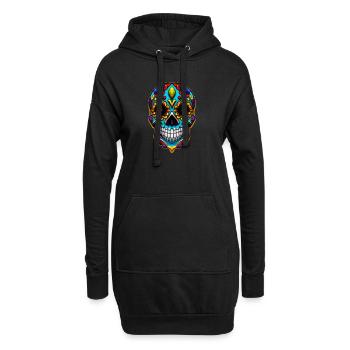 Skull Mexican Style, Día de Muertos - Hoodie-Kleid - Schwarz - Vorne