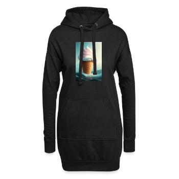 Eiscreme - Hoodie-Kleid - Schwarz - Vorne
