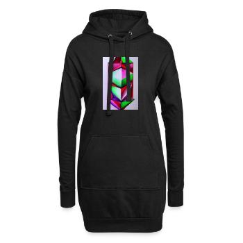 Edelstein Muster - Hoodie-Kleid - Schwarz - Vorne