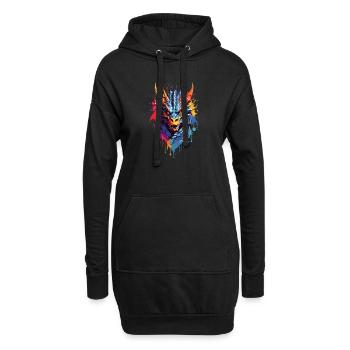 Cool Dragon - Sweat-shirt à capuche long Femme - noir - Devant