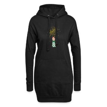 Wünsch dir was - viel Glück - Geschenke für dich - Hoodie-Kleid - Schwarz - Vorne