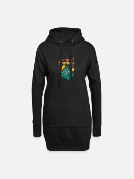 Soleil en conserve – Thé Pop-Art à la sardine - Sweat-shirt à capuche long Femme - noir