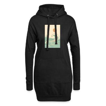 Une photo estivale au bord de la mer - Sweat-shirt à capuche long Femme - noir - Devant
