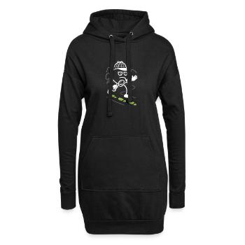 Ribbo en détective à la recherche d’indices - Sweat-shirt à capuche long Femme - noir - Devant