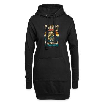 Né pour pêcher, forcé de s’entraîner, pêcheur - Sweat-shirt à capuche long Femme - noir - Devant