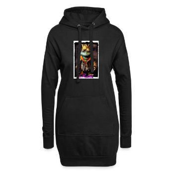 Froschkönig in königlicher Robe Kostüm Design  - Hoodie-Kleid - Schwarz - Vorne