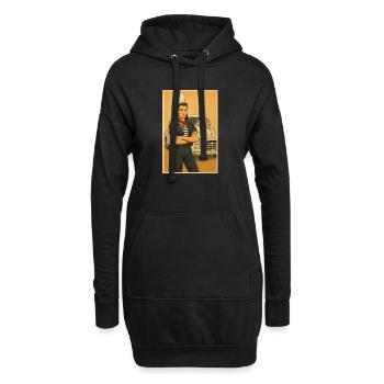 Retro Frau und Vintage Auto - Hoodie-Kleid - Schwarz - Vorne
