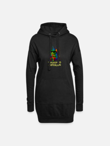Regenbogen Chamäleon mit Stil - Hoodie-Kleid - Schwarz