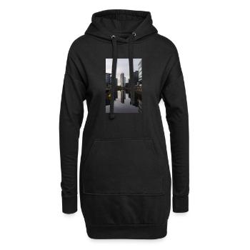 Urbane Reflexion - Hoodie-Kleid - Schwarz - Vorne