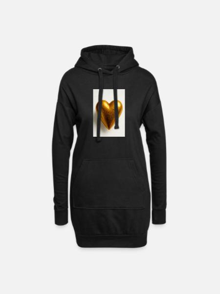 Ein Herz aus Gold - Hoodie-Kleid - Schwarz