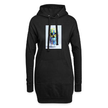 Psychedelischer Totenkopf mit Smile Brille - Hoodie-Kleid - Schwarz - Vorne