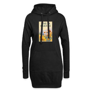 Lang lebe Frankreich Vintage Baguette - Hoodie-Kleid - Schwarz - Vorne
