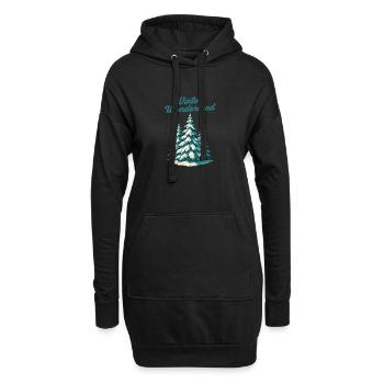 Winter Wunderland Tannen - Hoodie-Kleid - Schwarz - Vorne