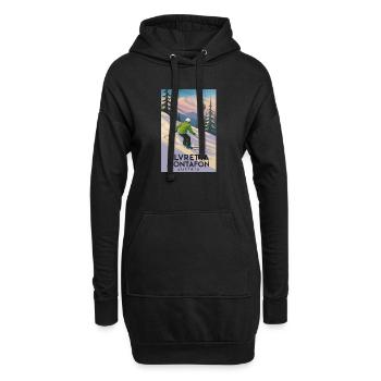Affiche de skieur Silvretta Montafon - Sweat-shirt à capuche long Femme - noir - Devant