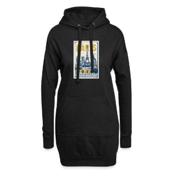 Paris Skyline Vintage-Poster - Hoodie-Kleid - Schwarz - Vorne