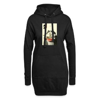 Ramen-Katzen-Ukiyo-e-Zauber - Hoodie-Kleid - Schwarz - Vorne