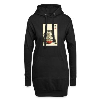 Ramen-Katzen-Nudelfreude - Hoodie-Kleid - Schwarz - Vorne