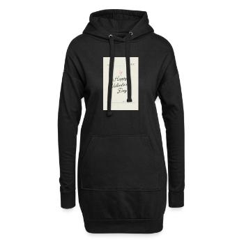 Bonne Saint-Valentin, mon amour - Sweat-shirt à capuche long Femme - noir - Devant