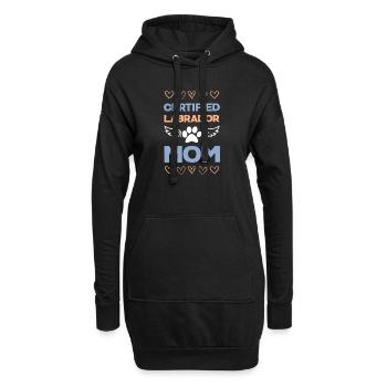 Zertifizierte Labrador Mama - Hoodie-Kleid - Schwarz - Vorne