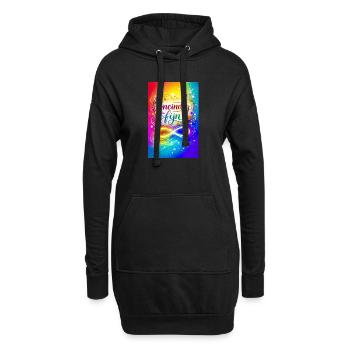 Unendlich feines farbenfrohes Design - Hoodie-Kleid - Schwarz - Vorne