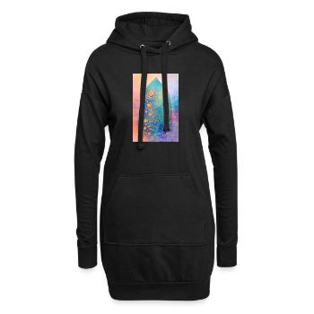 Ozeantraum – Surfbrett-Geistkunst - Hoodie-Kleid - Schwarz - Vorne