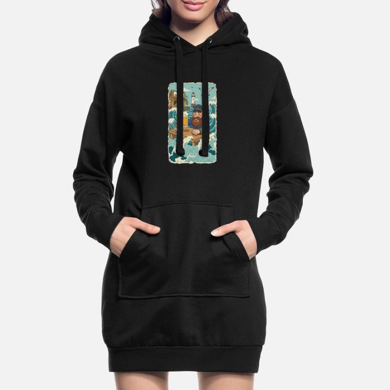 Dernier pub de la mer du Nord Sweat-shirt à capuche long Femme