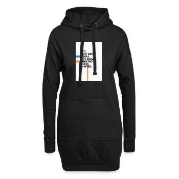 Ideas Happen – Reduziertes Typo Design - Hoodie-Kleid - Schwarz - Vorne