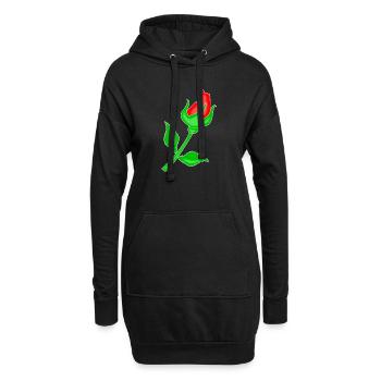 Rose rot - Hoodie-Kleid - Schwarz - Vorne