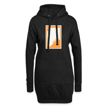 Direction Poster Orange – Modern Graphic - Hoodie-Kleid - Schwarz - Vorne