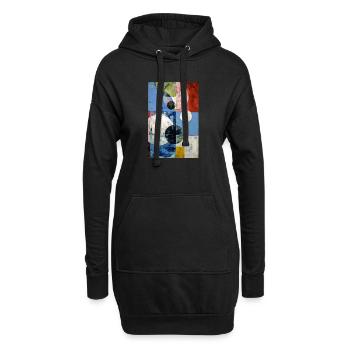 herbi793_abstract - Sweat-shirt à capuche long Femme - noir - Devant