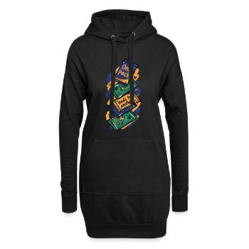 Ein Pack führt zu einem anderen Sammelkartensammler - Hoodie-Kleid - Schwarz - Vorne