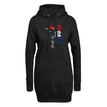 Fabriqué en Croatie, né en Croatie - Sweat-shirt à capuche long Femme - noir - Devant