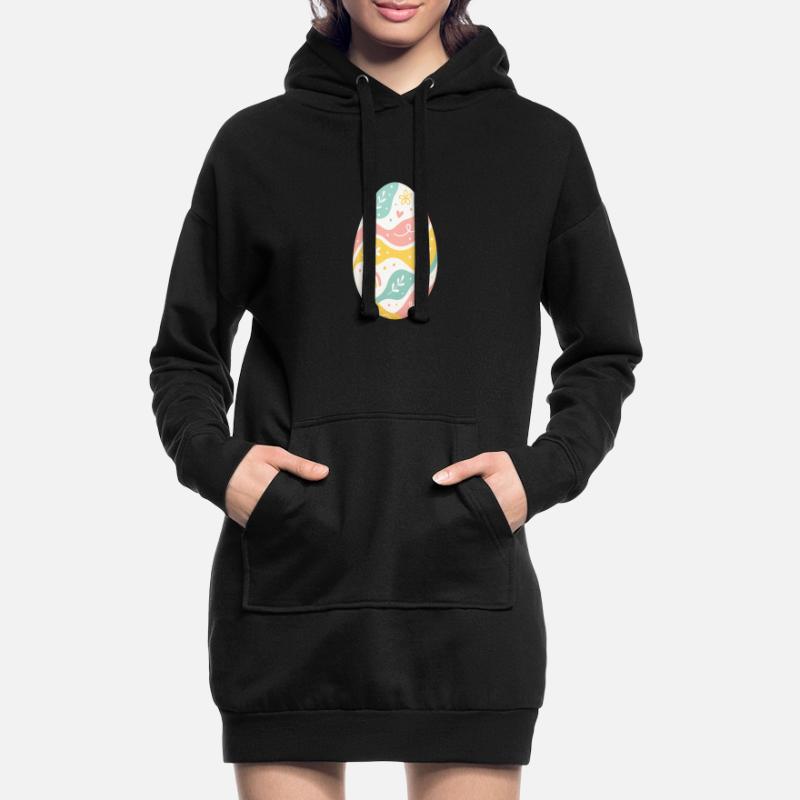 Pastel Easter Egg Pattern Hoodie Dress