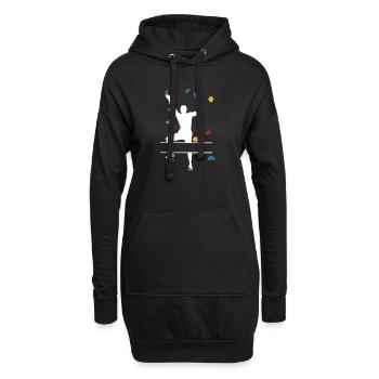Grimpe Homme Blanc – Grimpeur sur mesure - Sweat-shirt à capuche long Femme - noir - Devant