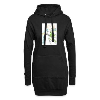 Herzlinie Graffiti Abstrakt - Hoodie-Kleid - Schwarz - Vorne